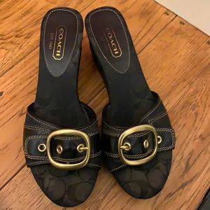Coach Gretta Wedge Sandal - size 8 - Black